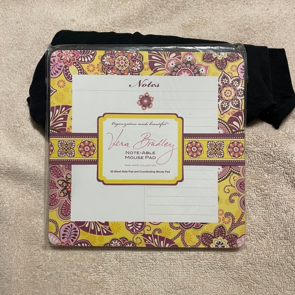 NWT Vera Bradley Bali Gold Note-able mouse pad Retired pattern